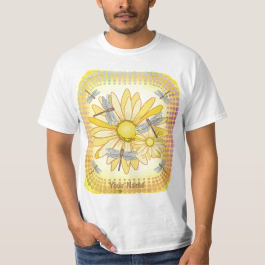 Dragonfly Yellow Daisy T-shirt (Voorkant)