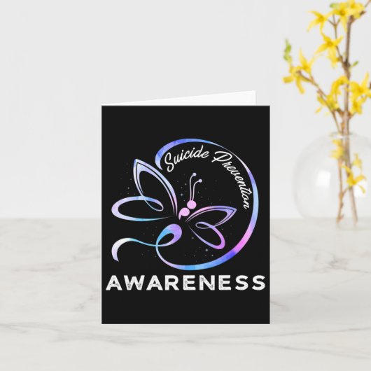 Dragonfly: zelfmoordpreventie Bewustmakingsroze en Kaart (Gele Bloem)