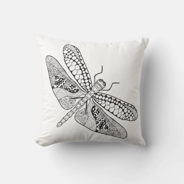 Dragonfly Zendoodle Kussen (Voorkant)