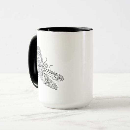 Dragonfly Zendoodle Mok (Voorkant links)