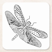 Dragonfly Zendoodle Vierkante Kartonnen Onderzetter (Voorkant)