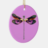 Dragonfly - zilver, goud, paars en zwart keramisch ornament (Rechts)