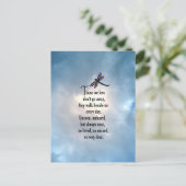 Dragonfly "Zo geliefd" gedicht Briefkaart (Staand voorkant)