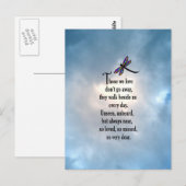 Dragonfly "Zo geliefd" gedicht Briefkaart (Voorkant / Achterkant)