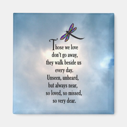 Dragonfly "Zo geliefd" gedicht Magneet (Voorkant)