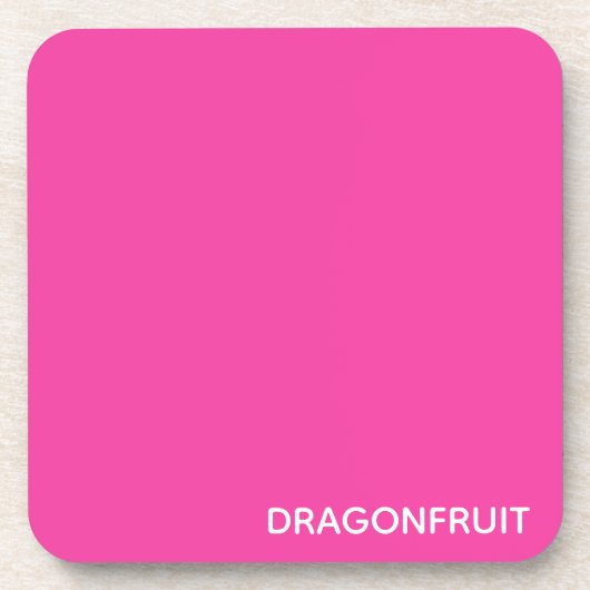Dragonfruit roze kleurnaam bier onderzetter (Voorkant)