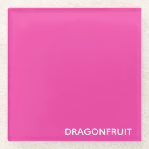Dragonfruit roze kleurnaam glazen onderzetter