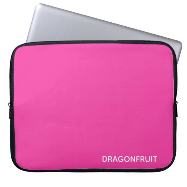 Dragonfruit roze kleurnaam laptop sleeve (Voorkant)