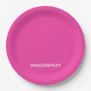 Dragonfruit roze kleurnaam papieren bordje