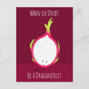 Dragonfruit-tekenfilm voor het glimlachen van leve briefkaart