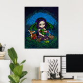Dragoning Garden 3 fantasy fairy draak Art Print (Thuiskantoor)
