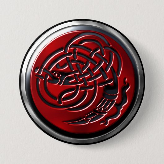 Dragonknot Ruby Shield Button (Voorkant)