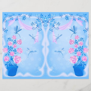 Dragonlies et papier rose