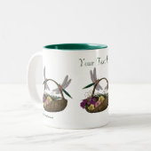 Dragonlies Sur Panier De Fleurs Mug De Café (Devant gauche)