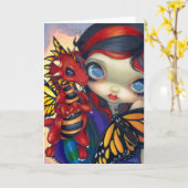 "Dragonling chéri carte de voeux d'III" (Fleur jaune)