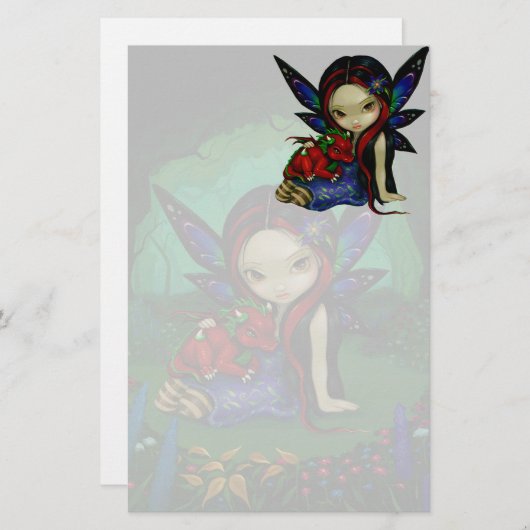 "Dragonling Garden I" bankmachines Briefpapier (Voorkant / Achterkant)