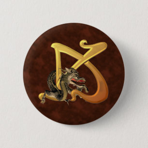 Dragonlore Initiaal K Ronde Button 5,7 Cm