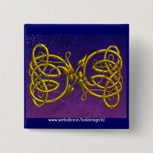 DRAGONLOVE VIERKANTE BUTTON 5,1 CM