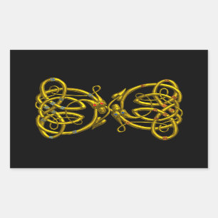 DRAGONLOVE, zwart Rechthoekige Sticker