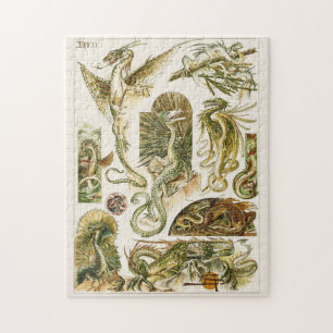 Dragons, art nouveau illustratie door Anton Seder  Legpuzzel