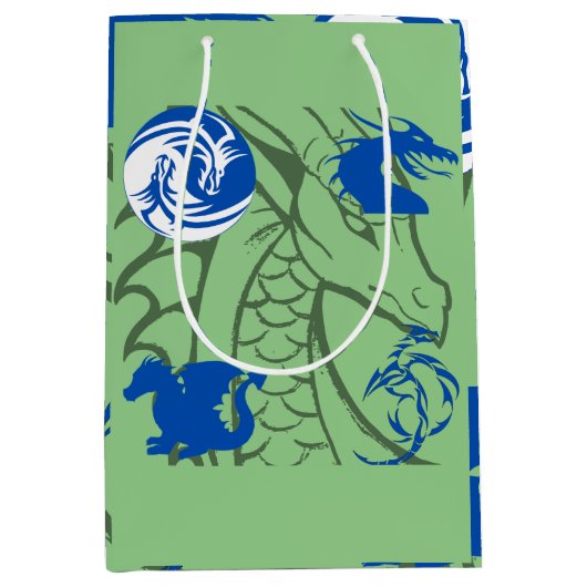 Dragons Blue Medium Cadeauzakje (Voorkant)