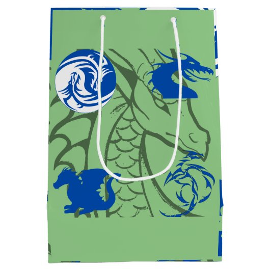 Dragons Blue Medium Cadeauzakje (Achterkant)