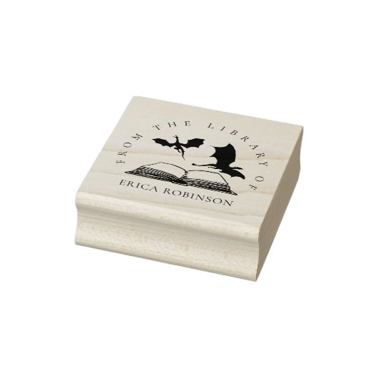 Dragons Book Custom Name Library Rubberstempel (Stempel)