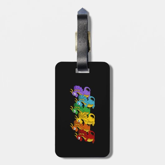 Dragons cartoon bagagelabel (Achterkant verticaal)