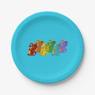 Dragons cartoon papieren bordje