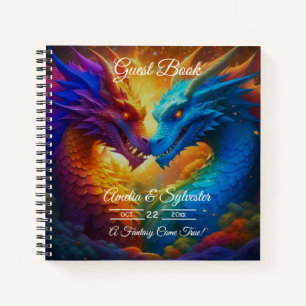 Dragons colorés dans Love Mariage livre d'invité