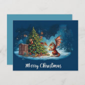 Dragon's Cosy Christmas Eve Feestdagenkaart (Voorkant / Achterkant)