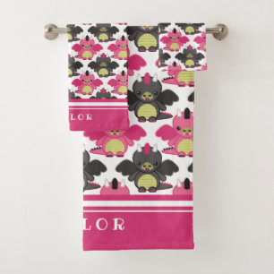 Dragons de bébé - motif de rose et de noir - nom