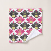 Dragons de bébé - motif de rose et de noir - nom (Gant de toilette)