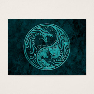 Dragons de Yin Yang de pierre bleue