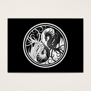 Dragons de Yin Yang de vol - noirs et blancs