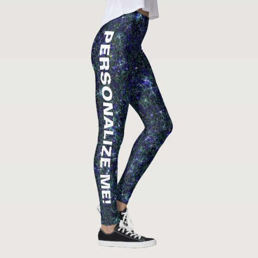 Dragon's Deep Blue Glitter CUSTOM Leggings (Rechts)