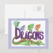 Dragons, dragons partout ! Carte postale (Devant / Derrière)