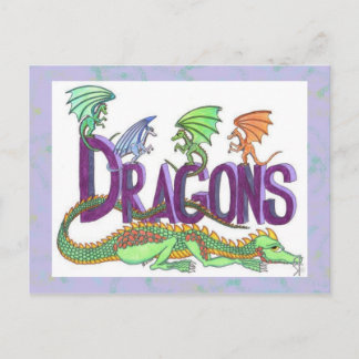 Dragons, dragons partout ! Carte postale