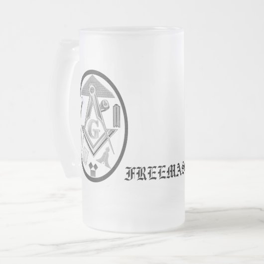 Dragons en Eagles, abstract S&C, FREEMASON Matglas Bierpul (Voorkant links)