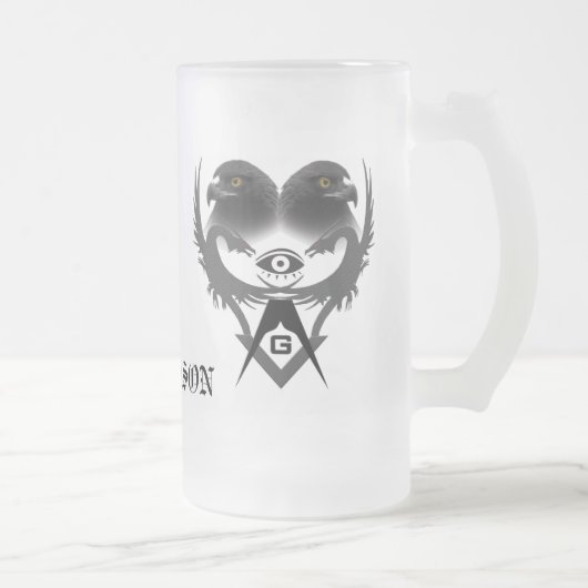 Dragons en Eagles, abstract S&C, FREEMASON Matglas Bierpul (Rechts)