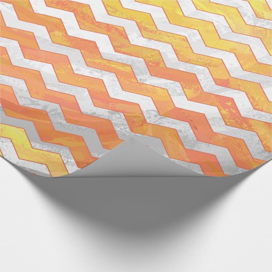 Dragons Eye Oranje Chevron Pattern Cadeaupapier (Hoek)