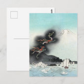 Dragon's Fury Zee Battle voor de berg Fuji Briefkaart (Voorkant / Achterkant)