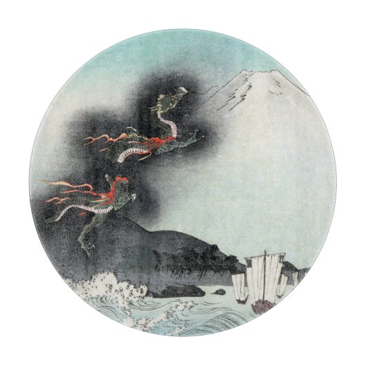 Dragon's Fury Zee Battle voor de berg Fuji Snijplank (Voorkant)
