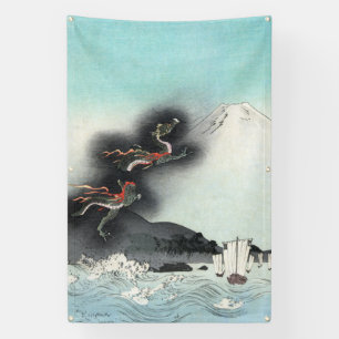 Dragon's Fury Zee Battle voor de berg Fuji Spandoek