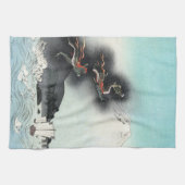 Dragon's Fury Zee Battle voor de berg Fuji Theedoek (Horizontaal)