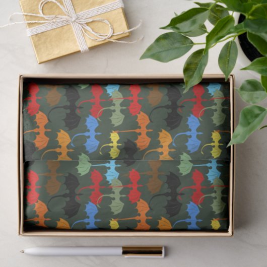 Dragons Green Flight Fantasy Tissuepapier (Geschenk)