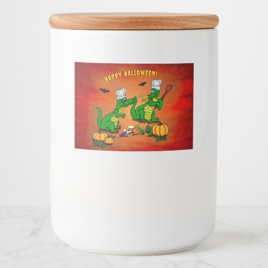 Dragons - Happy Halloween! Vandaag ga ik koken Voedselcontainer Etiket (Voorkant)