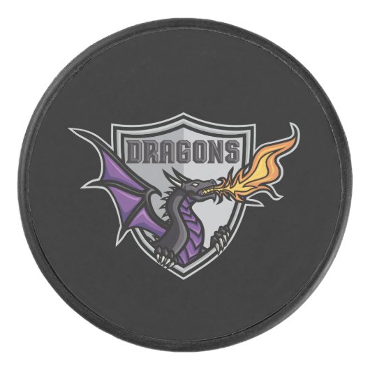 Dragons Hockey Logo Puck (Voorkant)