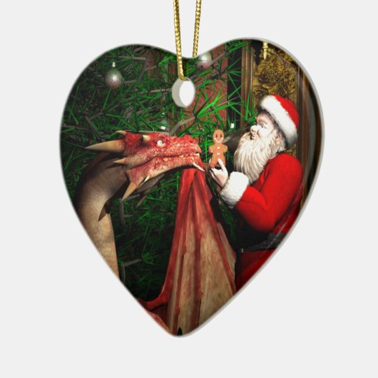 Dragons kerst keramisch ornament (Links)