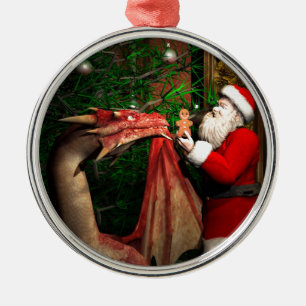 Dragons kerst metalen ornament